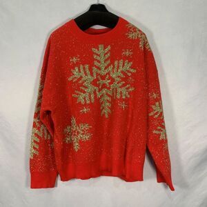 Lovelo GeeGee Tinsel Snowflake Sweater red/gold